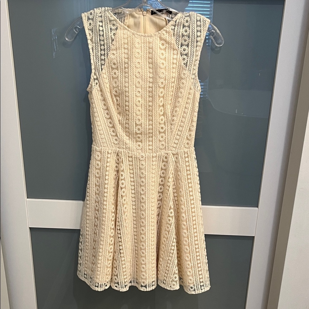 Chic Cream Lace Mini Dress